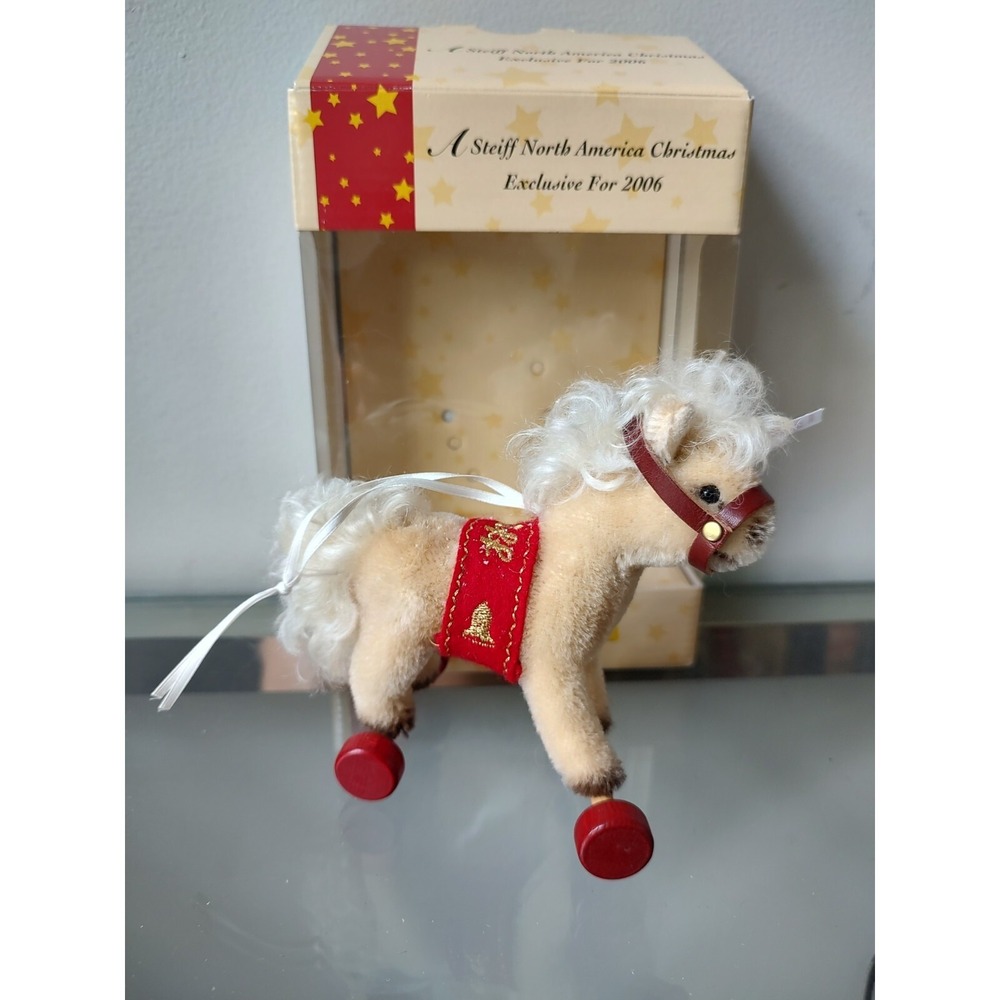Steiff Christmas tree ornament horse on wheels circus 668067 lmtd‎ of 2005